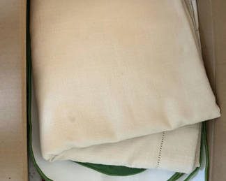Lot 259: Assorted embroidered table linens with fruit motifs
