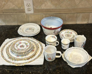 Lot 40: Assorted Ceramic Dishware with Floral Plates, Cups, and Decorative Bowls