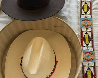 Lot 106: Two Hats and Beaded Belt
