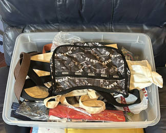 Lot 19: Assorted Reusable Tote Bags and Fabric Straps