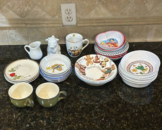 Lot 39: Assorted Ceramic Dishware and Figurine Set