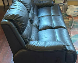Lot 22: Three-Seat Leather Reclining Sofa