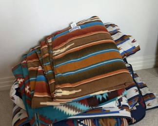 Lot 266: Southwestern patterned twin blankets