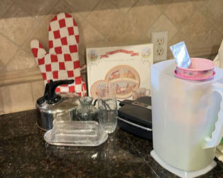 Lot 253: Assorted Kitchenware and a 3-Piece Children's Dinnerware Set