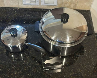 Lot 56: Stainless Steel Stockpot and Saucepan with Lids