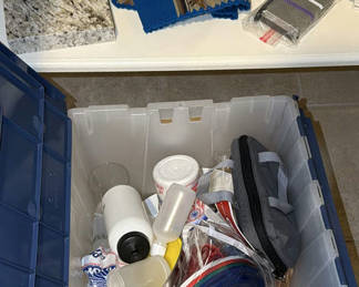 Lot 117: Assorted Kitchen and Household Items Including Kenmore Hand Mixer Box
