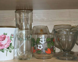 Lot 243: Glassware and Floral Mugs Collection