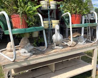 Vtg motel chairs plus concrete