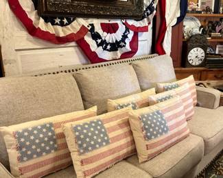 Sofa and flag pillows