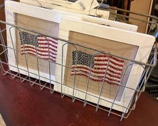 Embroidered flag art