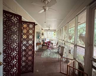 Hand Carved Wood Divider Screen