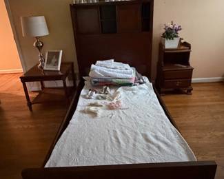 Twin Bed With Headboard Storage and Adjustable Frame