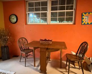 Antique Dropleaf Table and 2 Chairs