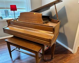 MCM Aldrich Baby Grand Piano (Needs TLC)