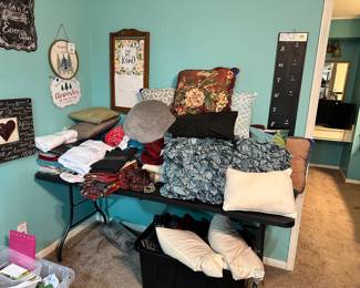 Pillows, Sheets, throws, fabric