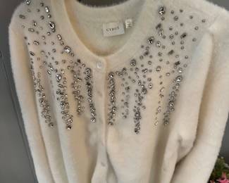Cyrus Rhinestone Cashmere Cardigan