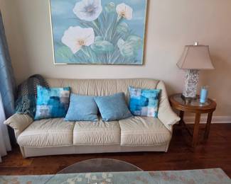 Italian leather sofa (Set of 3) Largest couch is a sleeper sofa
