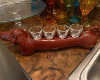 Mid century shot glass holder