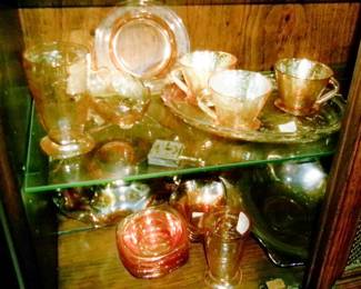 CARNIVAL GOLD FLORAL GLASS