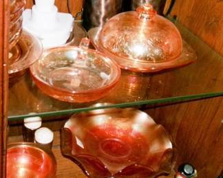 CARNIVAL GOLD FLORAL GLASSWARE