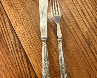 Item 43 Silver Plate Mappin and Webb 12 place settings (24 pc)  Fish Set $300.00