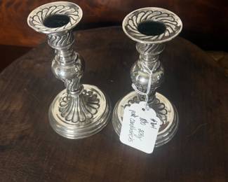 Item 64 800 silver 309g $512.oo pair of 6" Candle holders