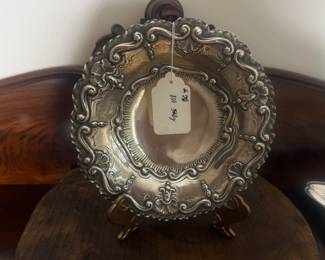 Item 70 800 silver 308g $511.00 10" footed bowl with ornate detail