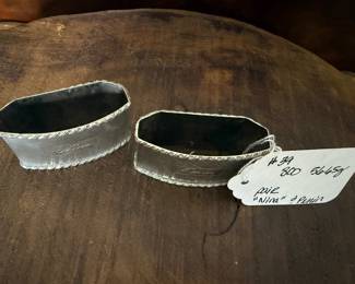 Item 39 800 silver 56.65g $94.00 pair engraved oblong large napkin rings