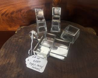 Item 24 Sterling 925 English hallmarks $295 3 piece set with custom sterling silver holder