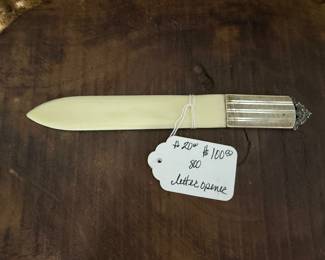 Item 20 800 silver handle $100 9" letter opener