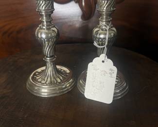 Item 64 800 silver 309g $512.oo pair of 6" Candle holders