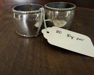 Item 800 silver 80g $132 Pair napkin rings