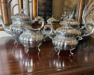 Item 1 800 silver 5,079g TW $8,431.00 4 piece tea service with dragon spouts