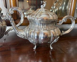 Item 1 800 silver 5,079g TW $8,431.00 4 piece tea service with dragon spouts