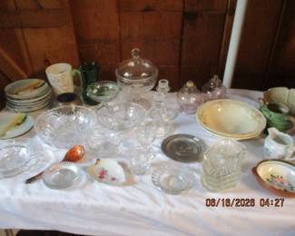 Misc crystal and pottery