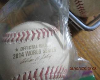 One of two game played World Series baseballs