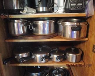 Revere Ware stainless copper bottom pots and pans