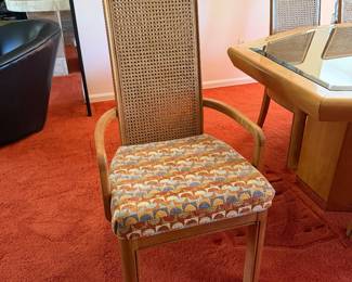 Dining room chair with cane back 