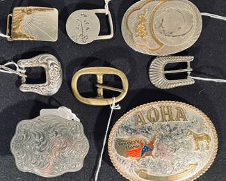 More engraved buckles including AQHA trophy buckles