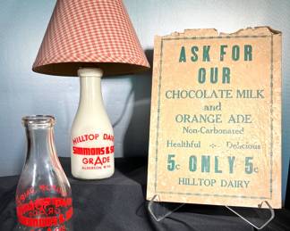 Hilltop dairy bottles,  advertising poster