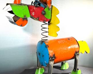 Colorful tin horse