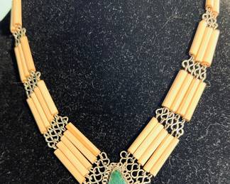 Malachite stone necklace
