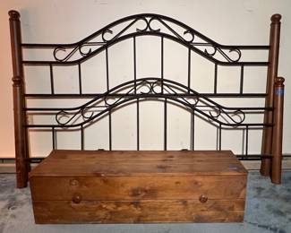 Iron bed and chest