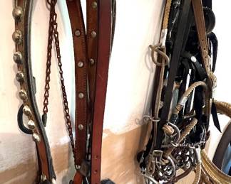 Bits, curb chains, bridles, reins, 