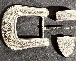 Sterling buckle m, belt and bolo pieces