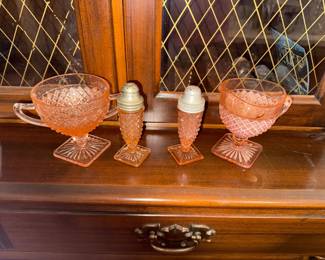 Pink depression glass