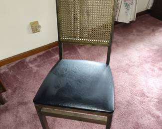 Folding wicker and vinyl chair