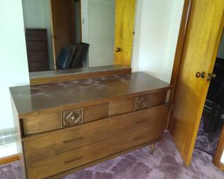Mid-century modern dresser with mirror