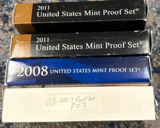 Proof Sets - 14 coins in 3 hard plastic cases per set