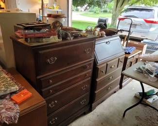 Vintage chest of drawers and fold down desk